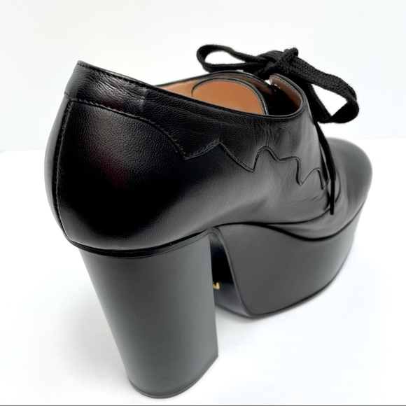Gucci Black Leather Platform Oxford Shoes 591034 - Picture 7 of 16